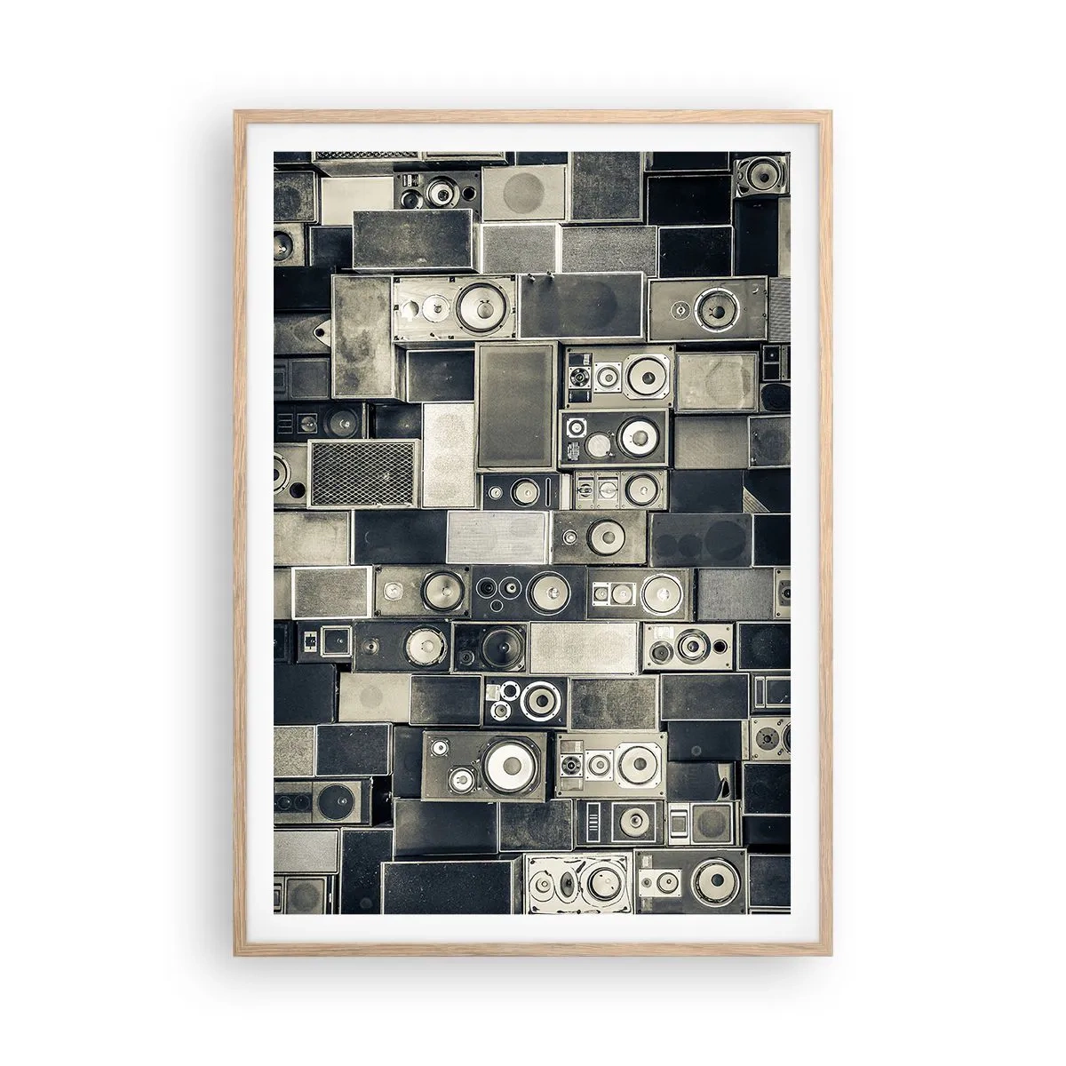 Poster in light oak frame - And Music Is Playing - 70x100 cm