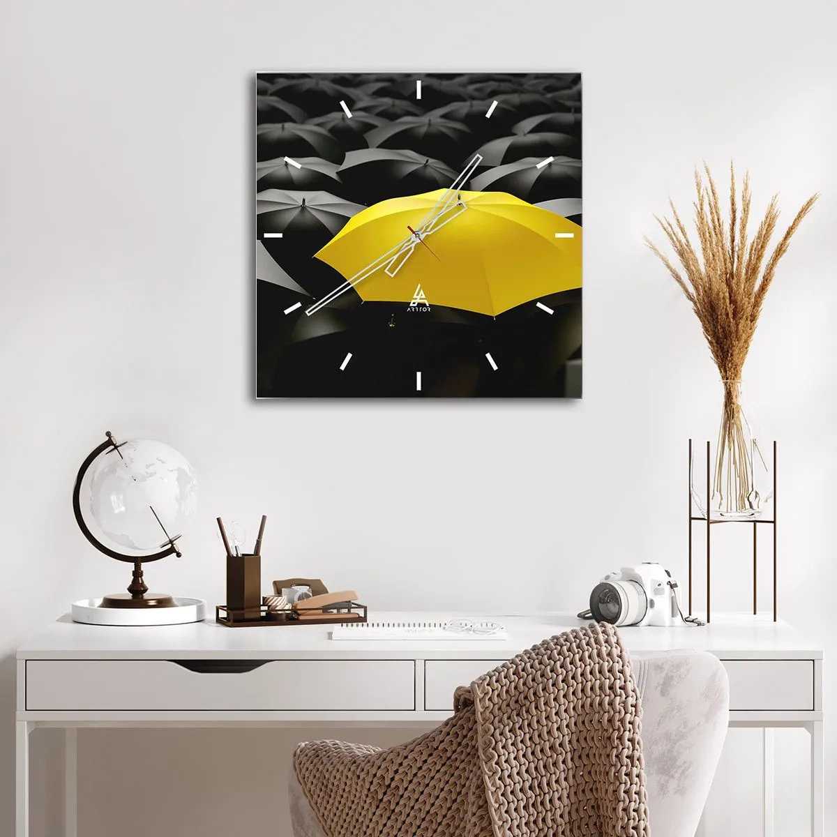 Wall clock - Clock on glass - Goodbye Sadness - 30x30 cm