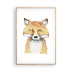 Poster in light oak frame - Fox Moods - 70x100 cm