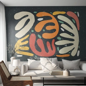 Photo Wallpaper Standard Eco - Abstract composition in warm colors - 100x70cm - Composition - I Will Catch You - Modern wall decoration for the living room and bedroom ARTTOR