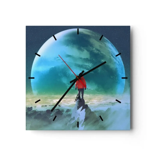Wall clock - Clock on glass - Discoverer of a New Land - 30x30 cm