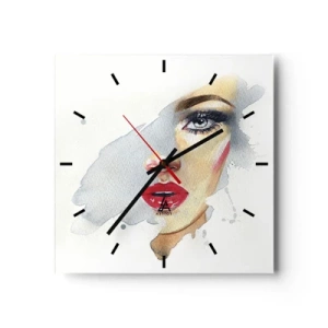 Wall clock - Clock on glass - Reflection in a Waterdrop - 30x30 cm