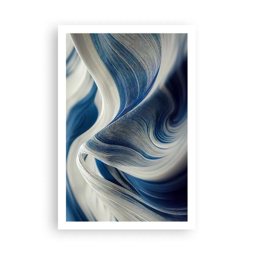 Poster - Fluidity of Blue and White - 61x91 cm