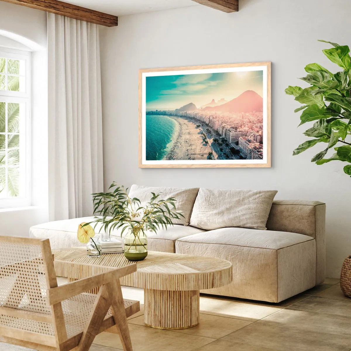 Poster in light oak frame - Eternal Holiday in Rio - 40x30 cm