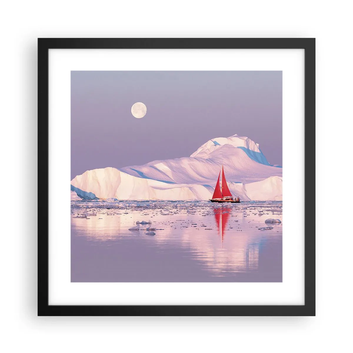 Poster in black frame - Heat of the Sail, Cold of the Ice - 40x40 cm