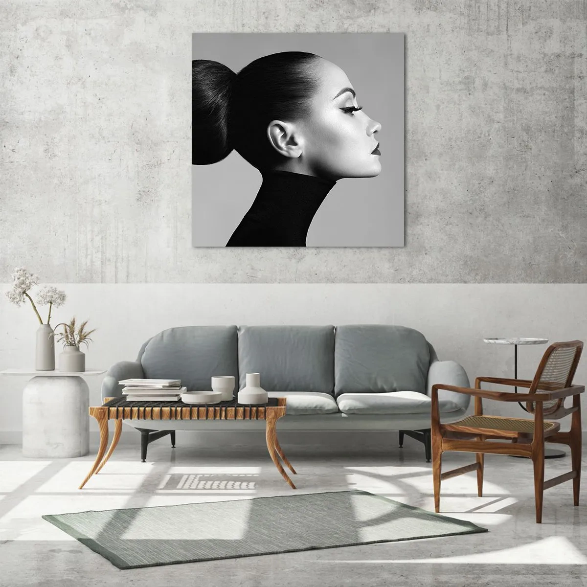 Glass picture - Modern Nefretete - 40x40 cm