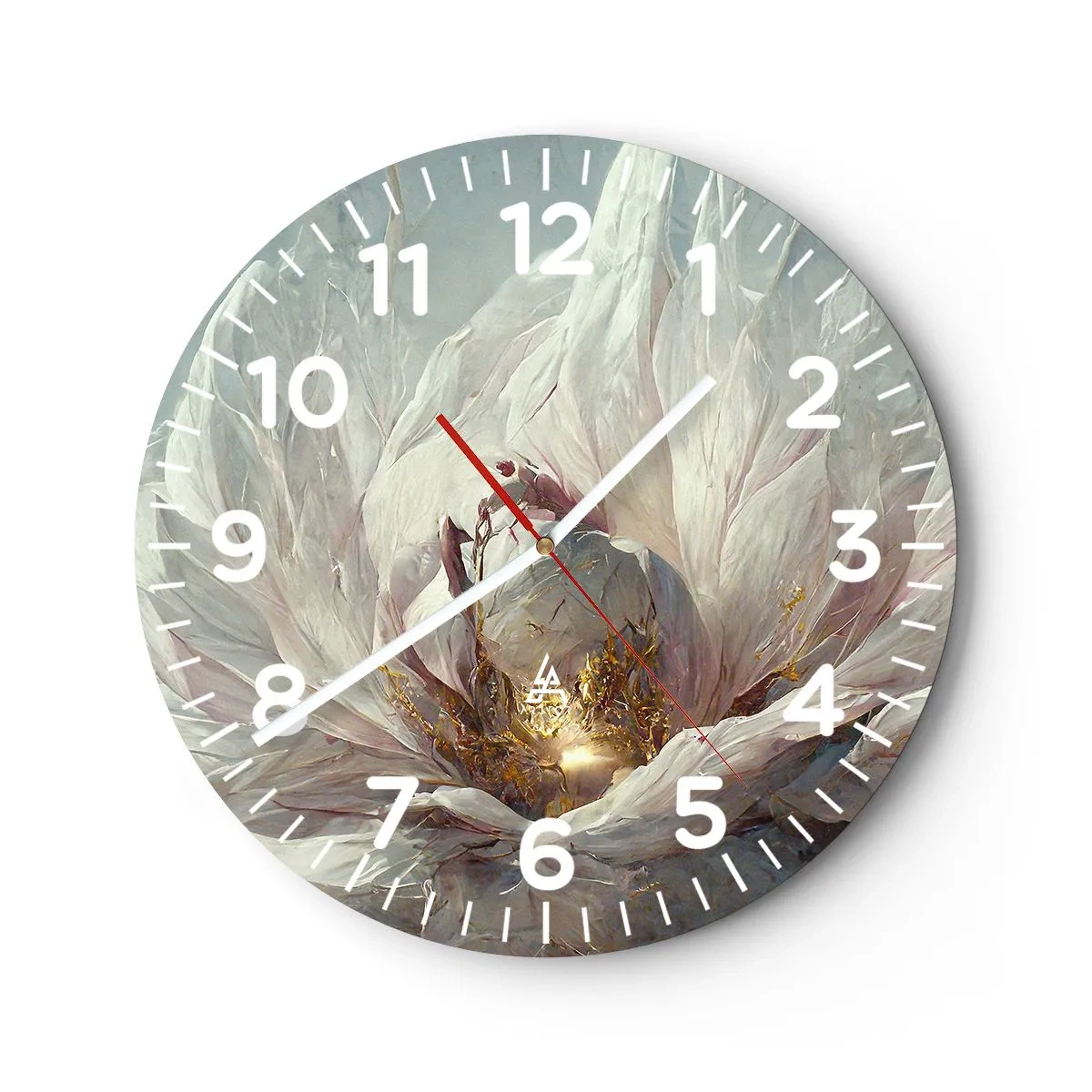 Wall clock - Clock on glass - It Blooms Once Every Hunderd Years - 40x40 cm