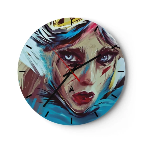 Wall clock - Clock on glass - Road Mistress - 40x40 cm