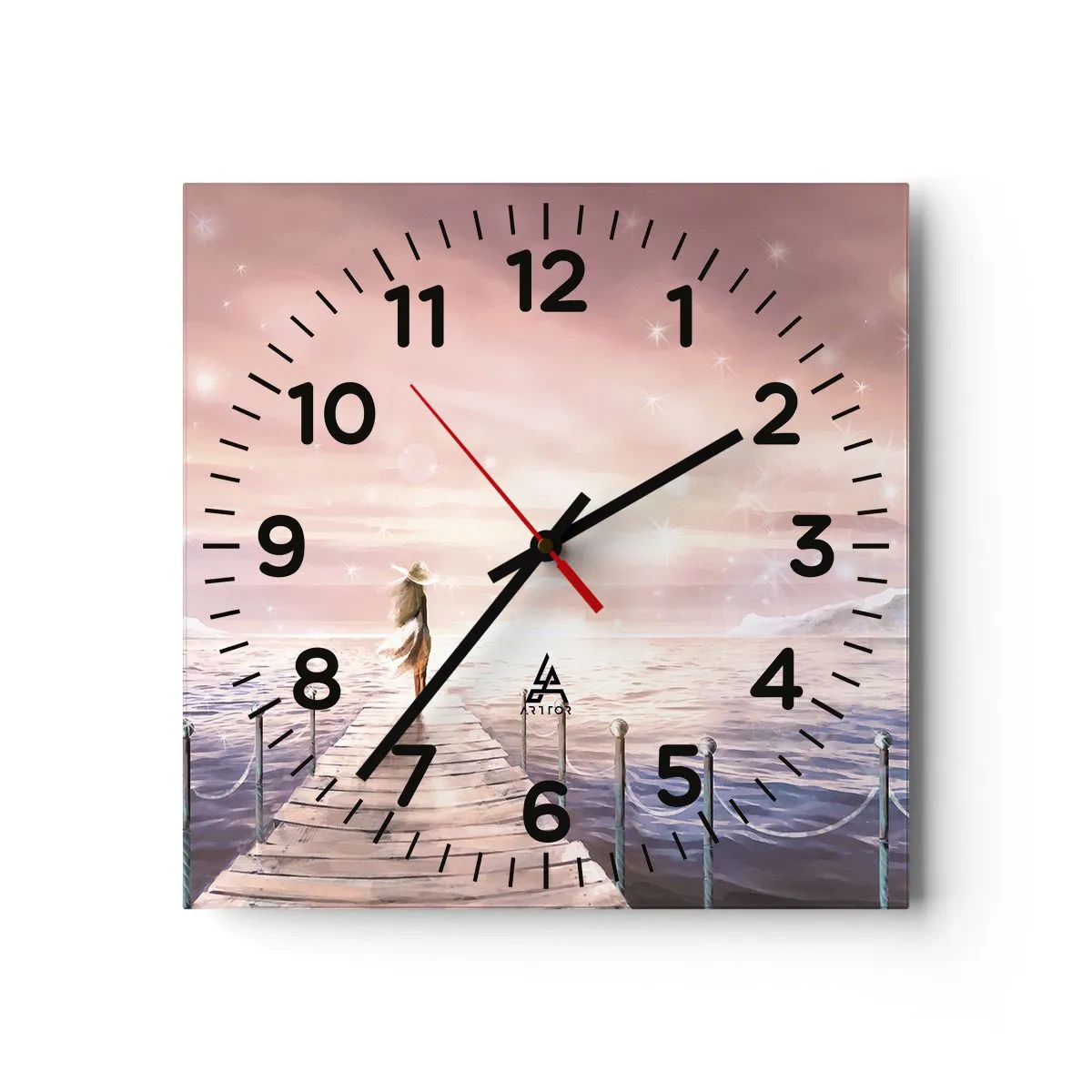 Wall clock - Clock on glass - In a Dream World - 40x40 cm
