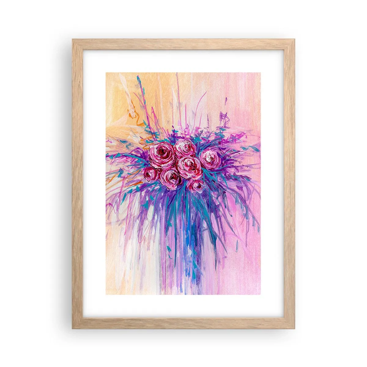 Poster in light oak frame - Rose Fountain - 30x40 cm