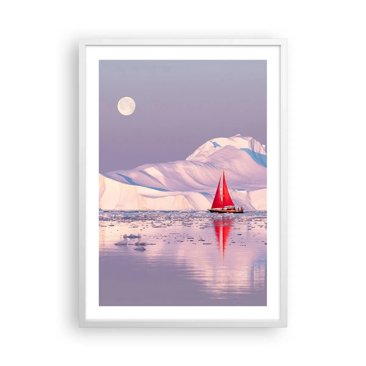 Poster in white frmae - Heat of the Sail, Cold of the Ice - 50x70 cm