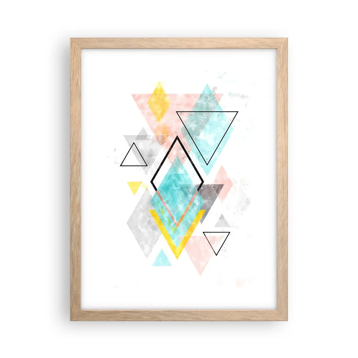 Poster in light oak frame - Geometric Play - 30x40 cm