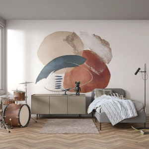 Photo Wallpaper Premium Canvas - Oval Composition - Abstraction, Piece, Modern Pattern - 200x140 cm