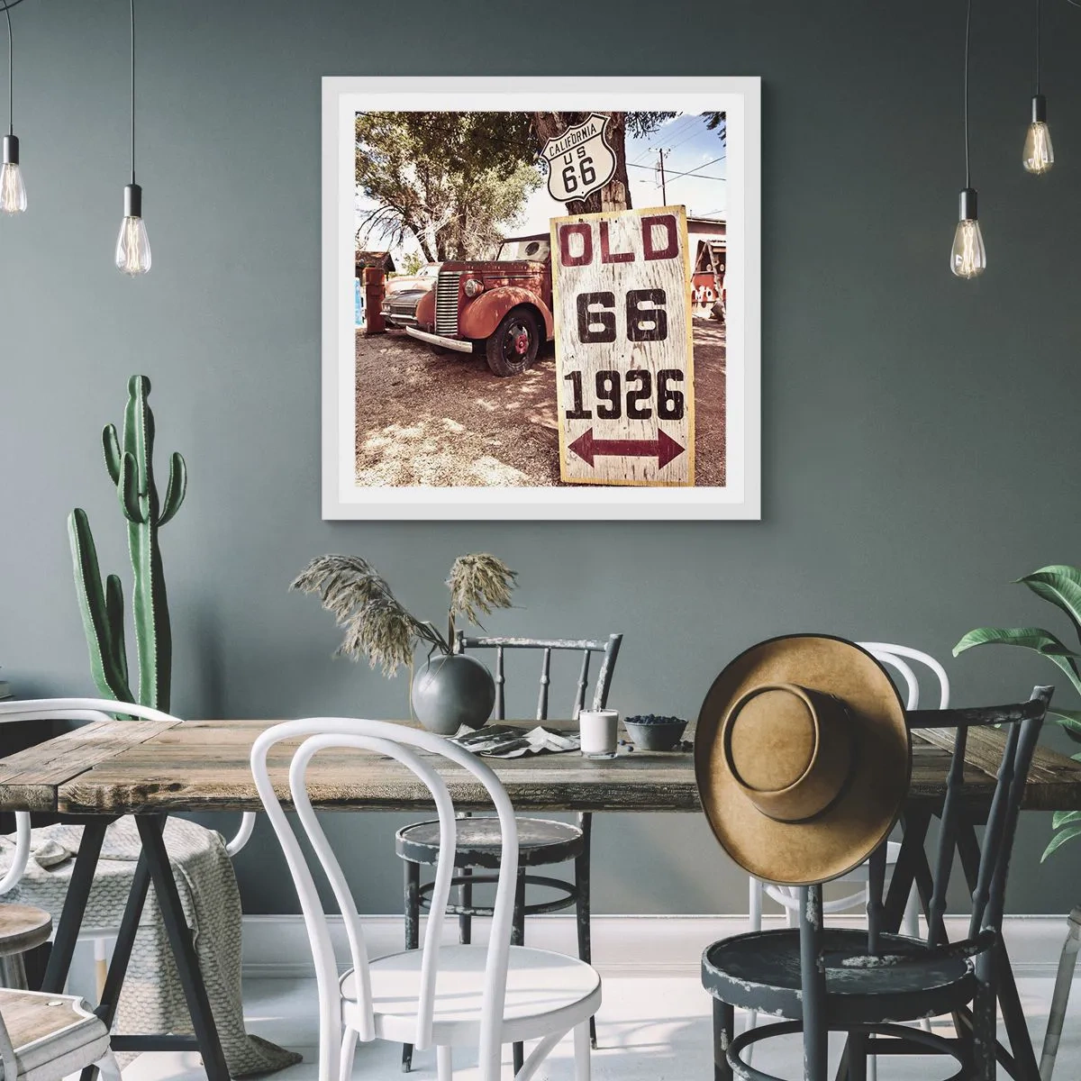 Poster in white frmae - Legend of an American Province - 50x50 cm