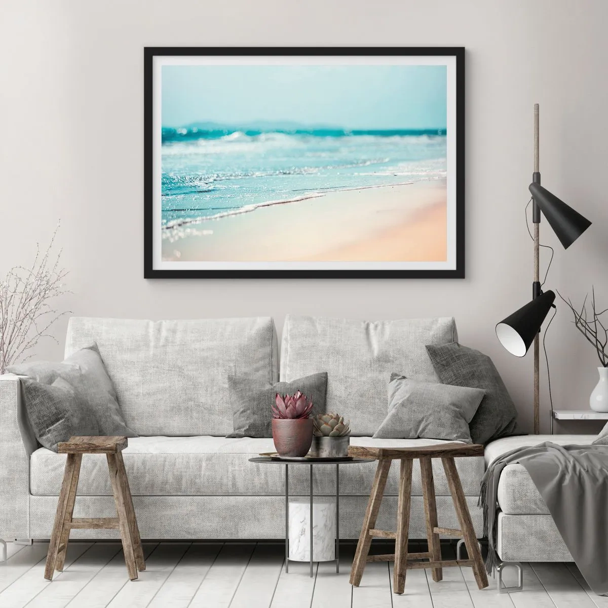 Poster in black frame - Warmth and Breeze - 100x70 cm