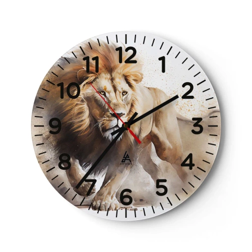 Wall clock - Clock on glass - King is on the Move - 30x30 cm