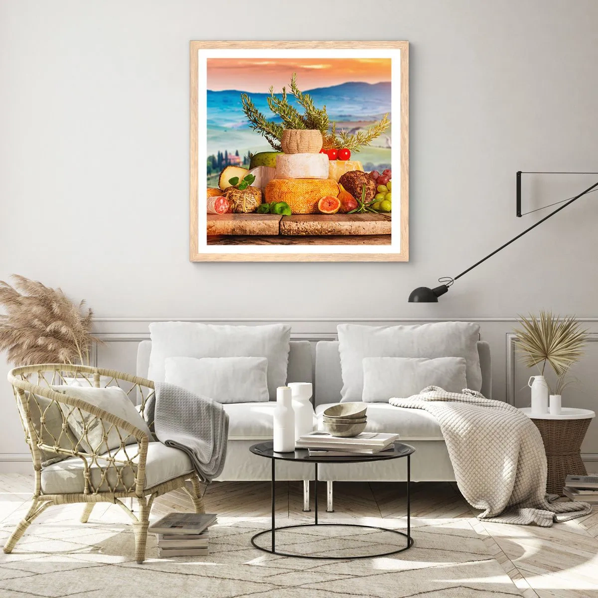 Poster in light oak frame - Italian Joie de Vivre - 40x40 cm