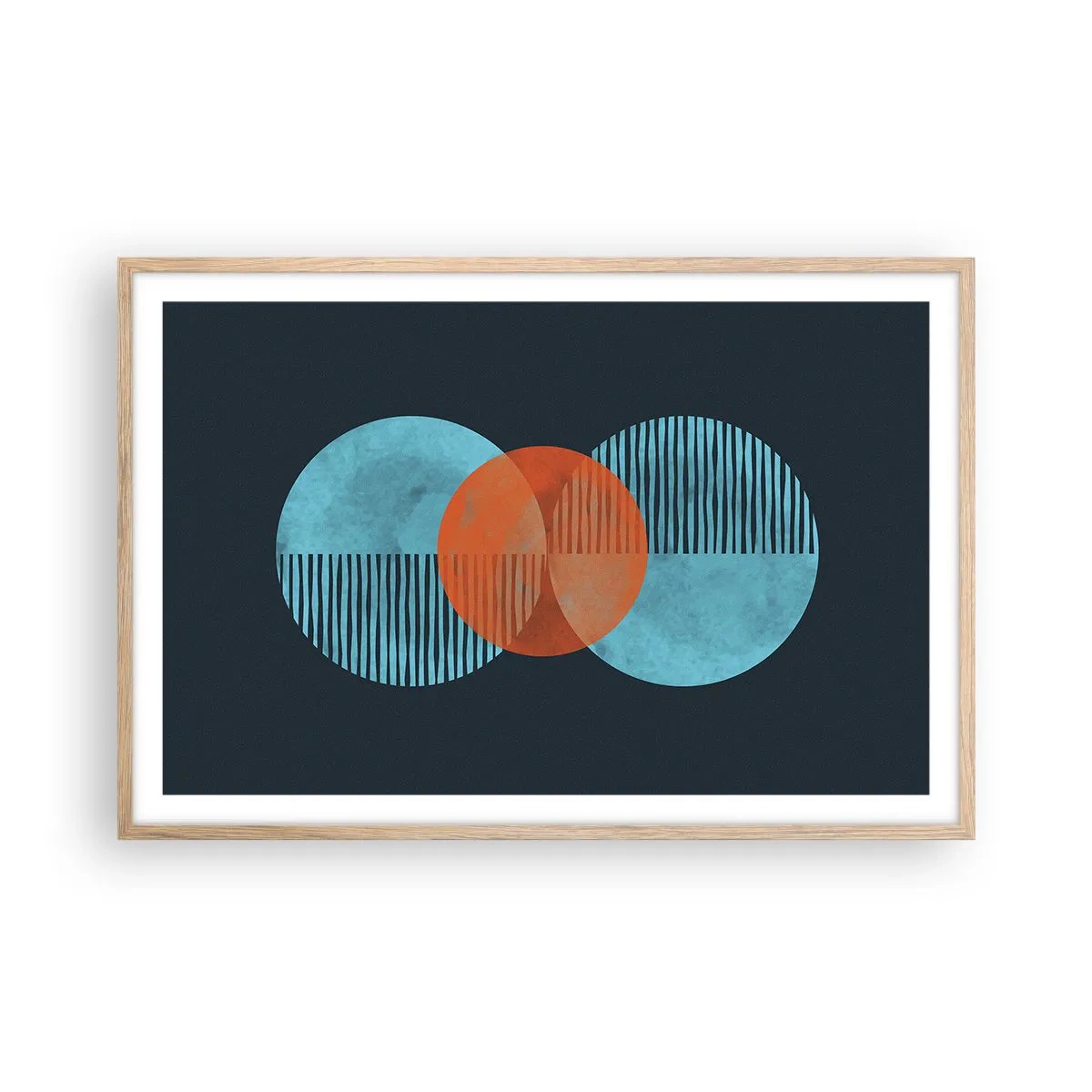 Poster in light oak frame - Symmetrical Composition - 91x61 cm