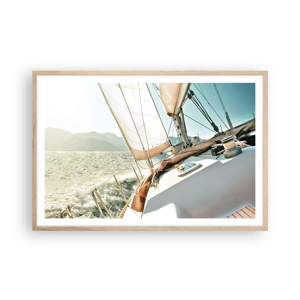 Poster in light oak frame - Full Sail - 91x61 cm