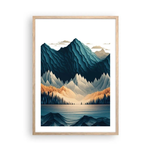 Poster in light oak frame - Perfect Mountain Landscape - 50x70 cm
