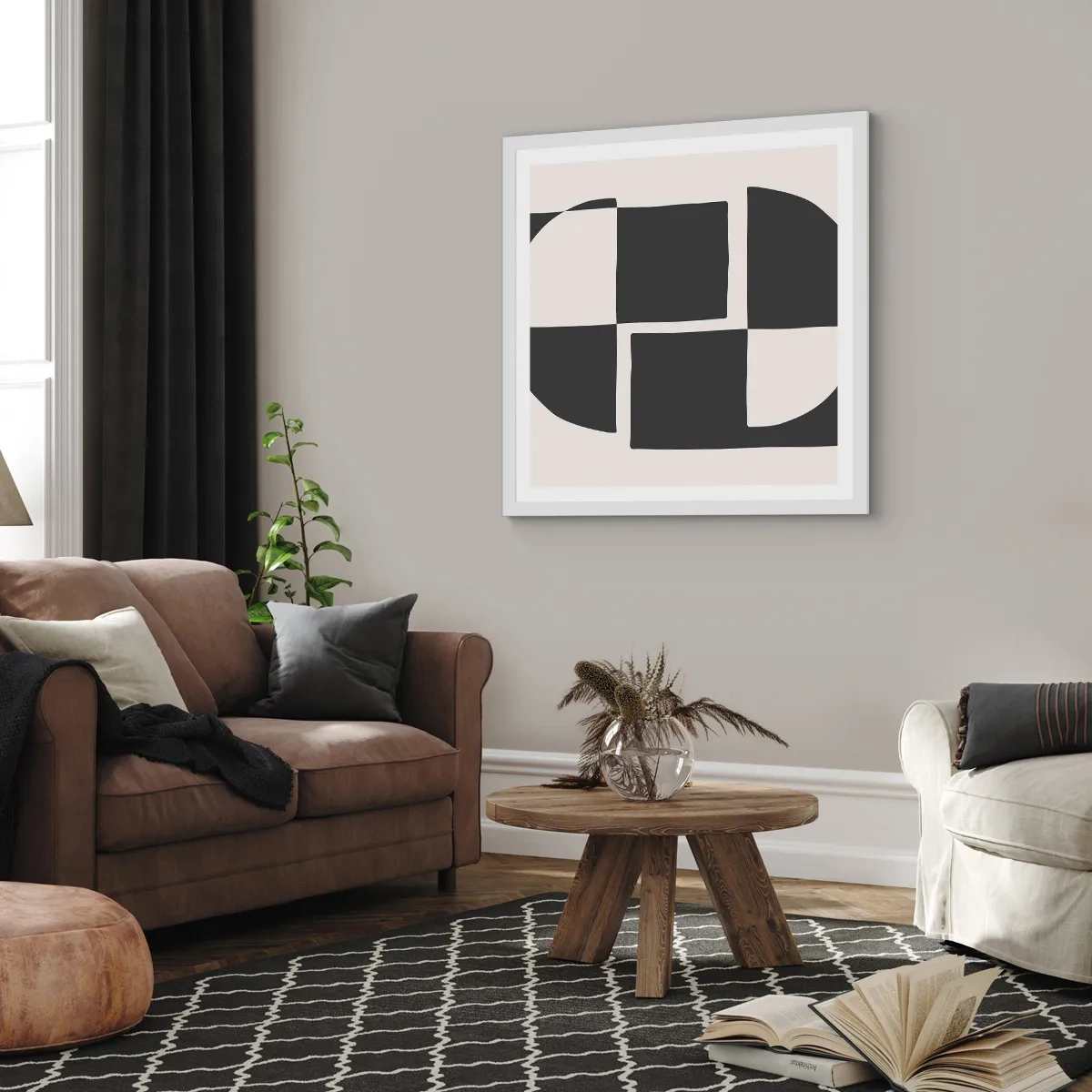 Poster in white frmae - Antithesis-Synthesis - 30x30 cm