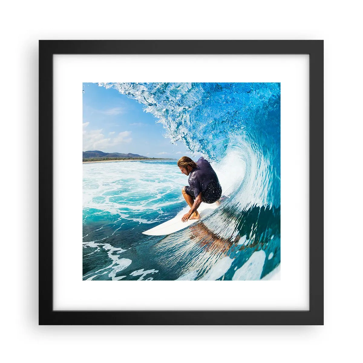 Poster in black frame - Dancing with Waves - 30x30 cm