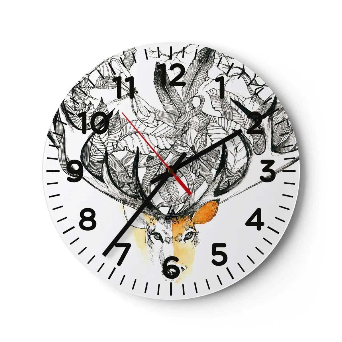 Wall clock - Clock on glass - Cornucopia - 40x40 cm