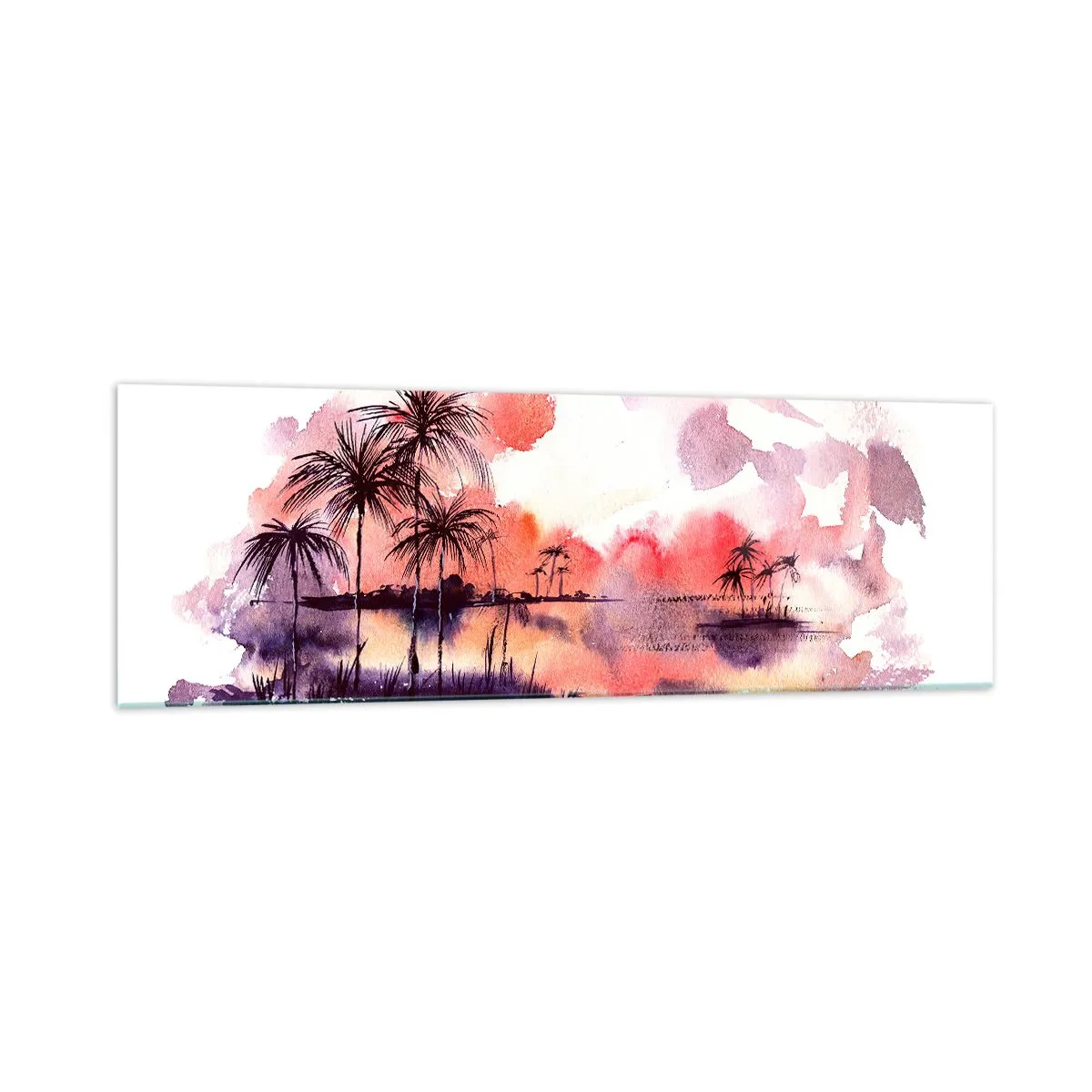 Glass picture - Peace of Tropics in Red - 160x50 cm