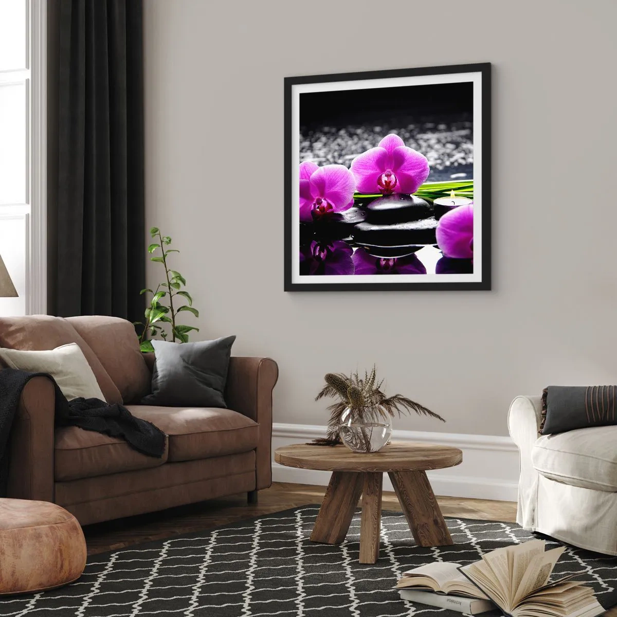 Poster in black frame - Drowning in Peace and Quiet - 60x60 cm