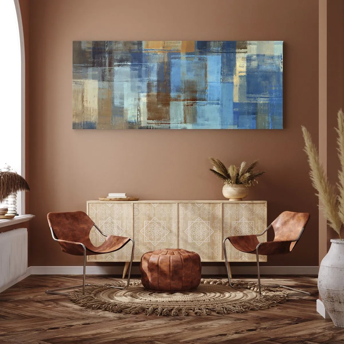 Canvas picture - Through Blue Curtain - 100x40 cm