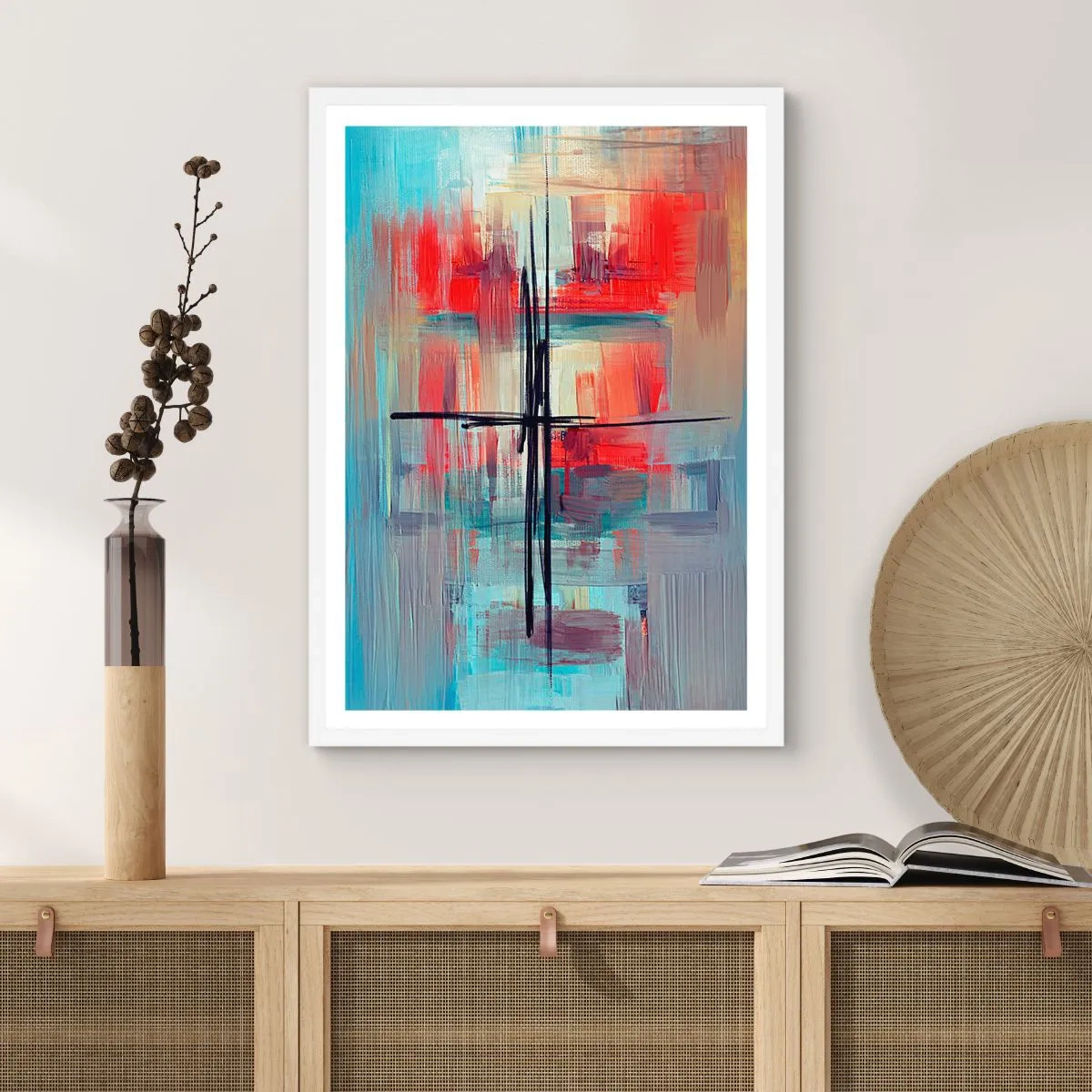 Poster in white frmae - Landscape in a foreign Dimension - 50x70 cm