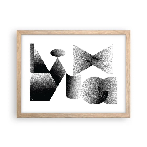 Poster in light oak frame - Angles and Ovals - 40x30 cm