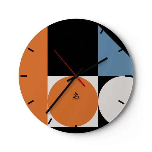 Wall clock - Clock on glass - Figure System - 40x40 cm