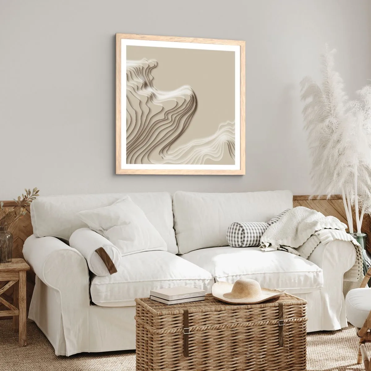 Poster in light oak frame - Topography of Art. - 60x60 cm