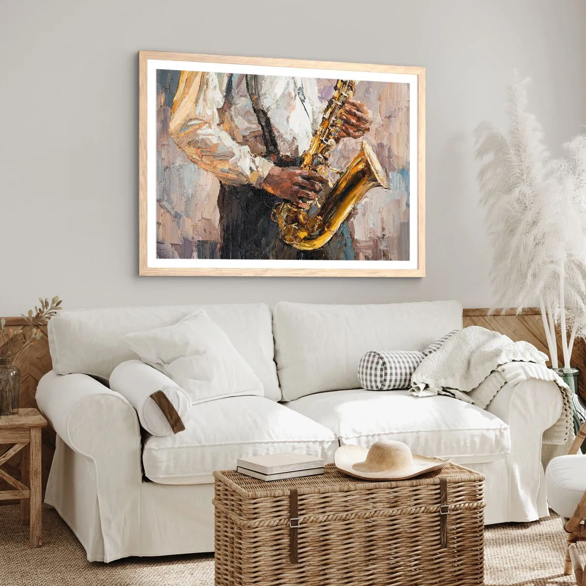 Poster in light oak frame - Time for a Solo - 100x70 cm