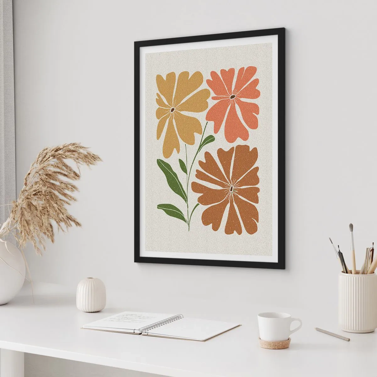 Poster in black frame - Nature and Geometry - 70x100 cm