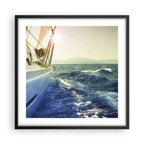 Poster in black frame - In Search of Adventure - 50x50 cm