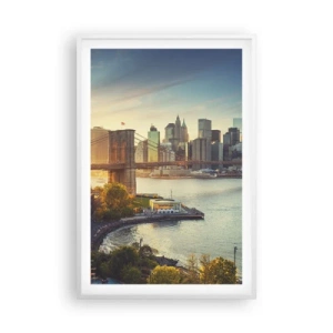 Poster in white frmae - Big City Dawn - 61x91 cm