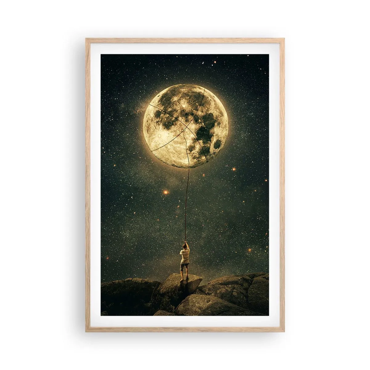 Poster in light oak frame - One that Stole the Moon - 61x91 cm