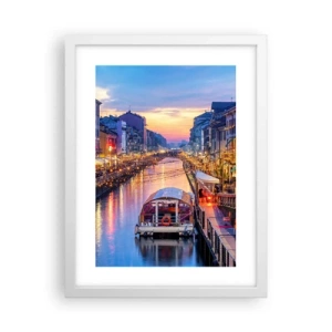 Poster in white frmae - Evening of Light and Fun - 30x40 cm
