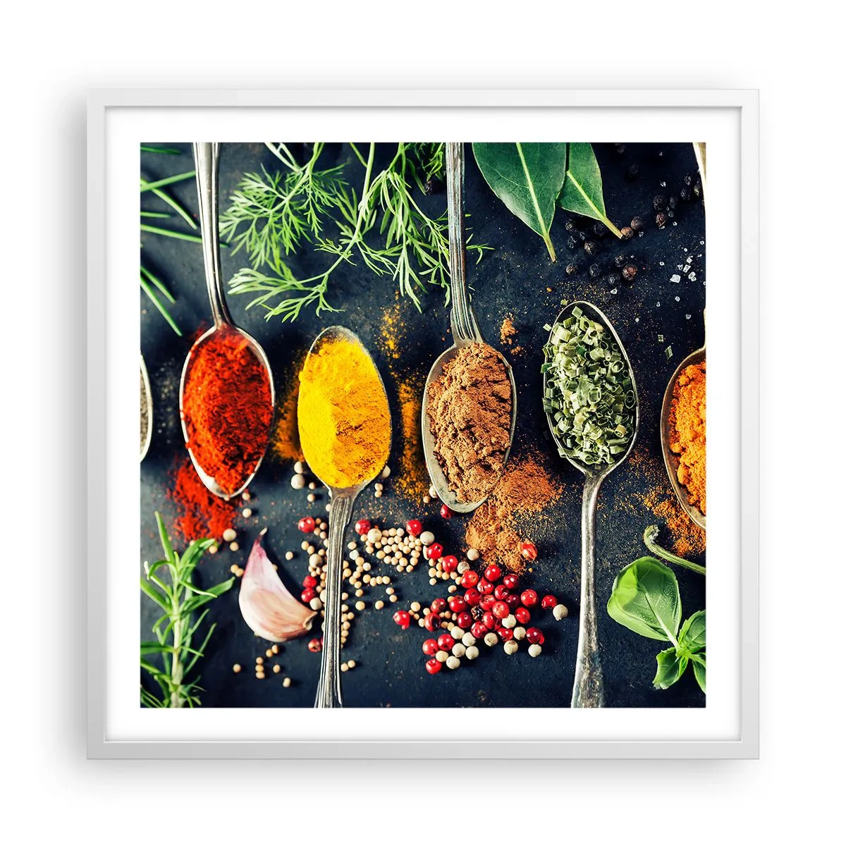 Poster in white frmae - Culinary Magic - 60x60 cm