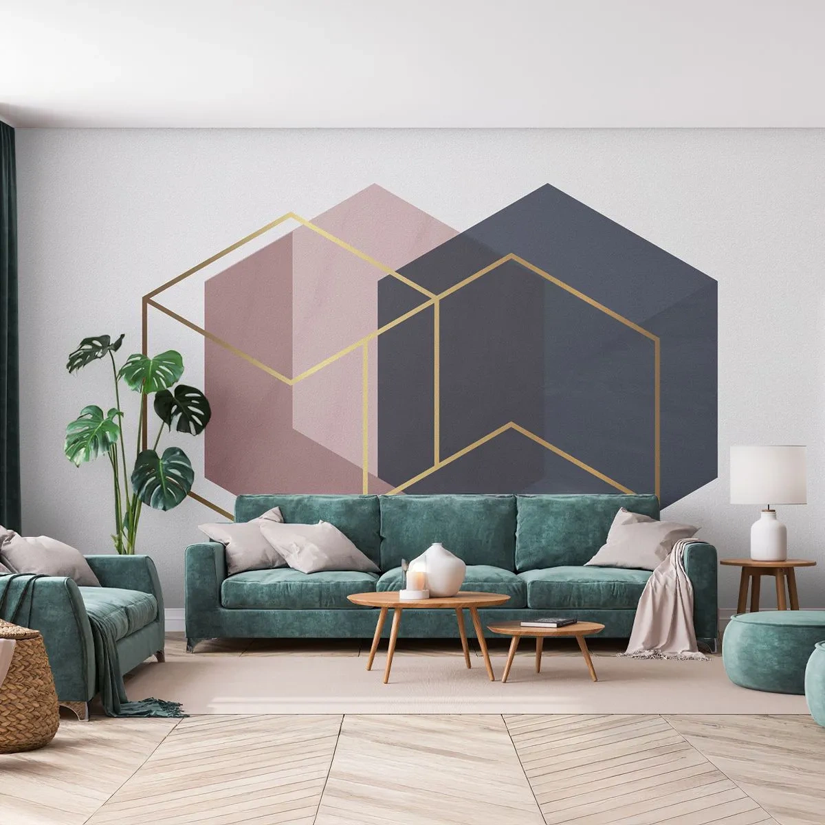 Self-Adhesive Photo Wallpaper Deluxe Sticker - Power of Simplicity - Abstraction, Piece, Hexagen - 250x175 cm
