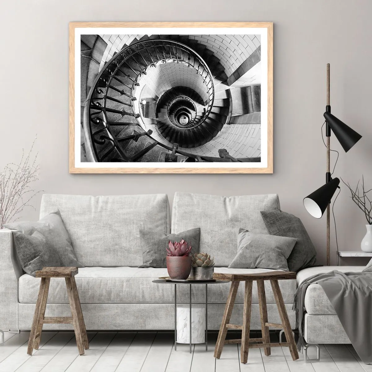 Poster in light oak frame - Up and Upwards - 100x70 cm