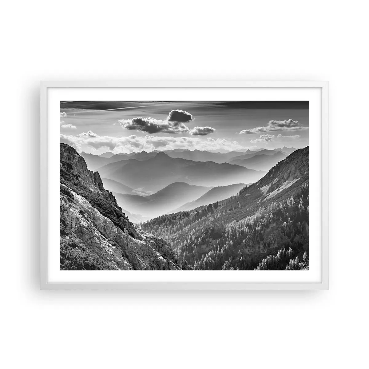 Poster in white frmae - All the Way to the Horizon - 70x50 cm