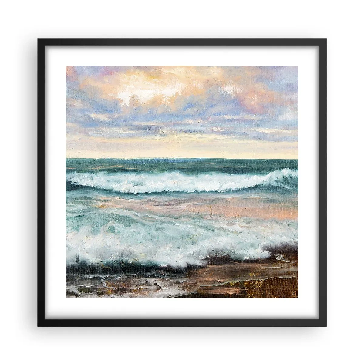 Poster in black frame - Here You Will Smooth Your Soul - 50x50 cm