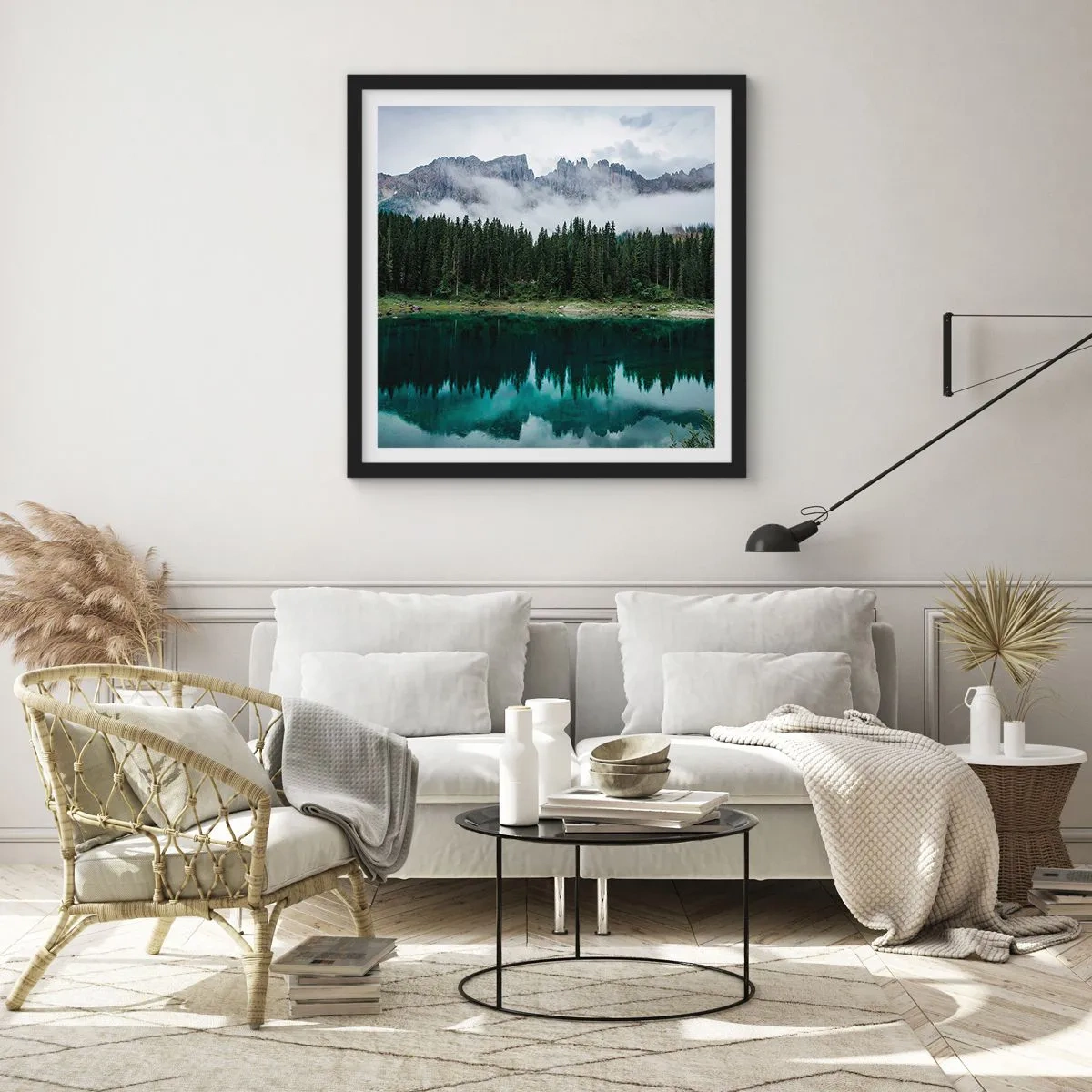 Poster in black frame - Quiet Please, Let's Not Wake Up Still Waters - 40x40 cm