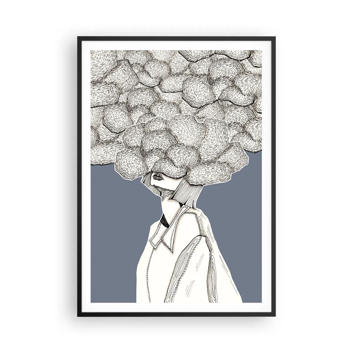 Poster in black frame - With Head in the Clouds - 70x100 cm