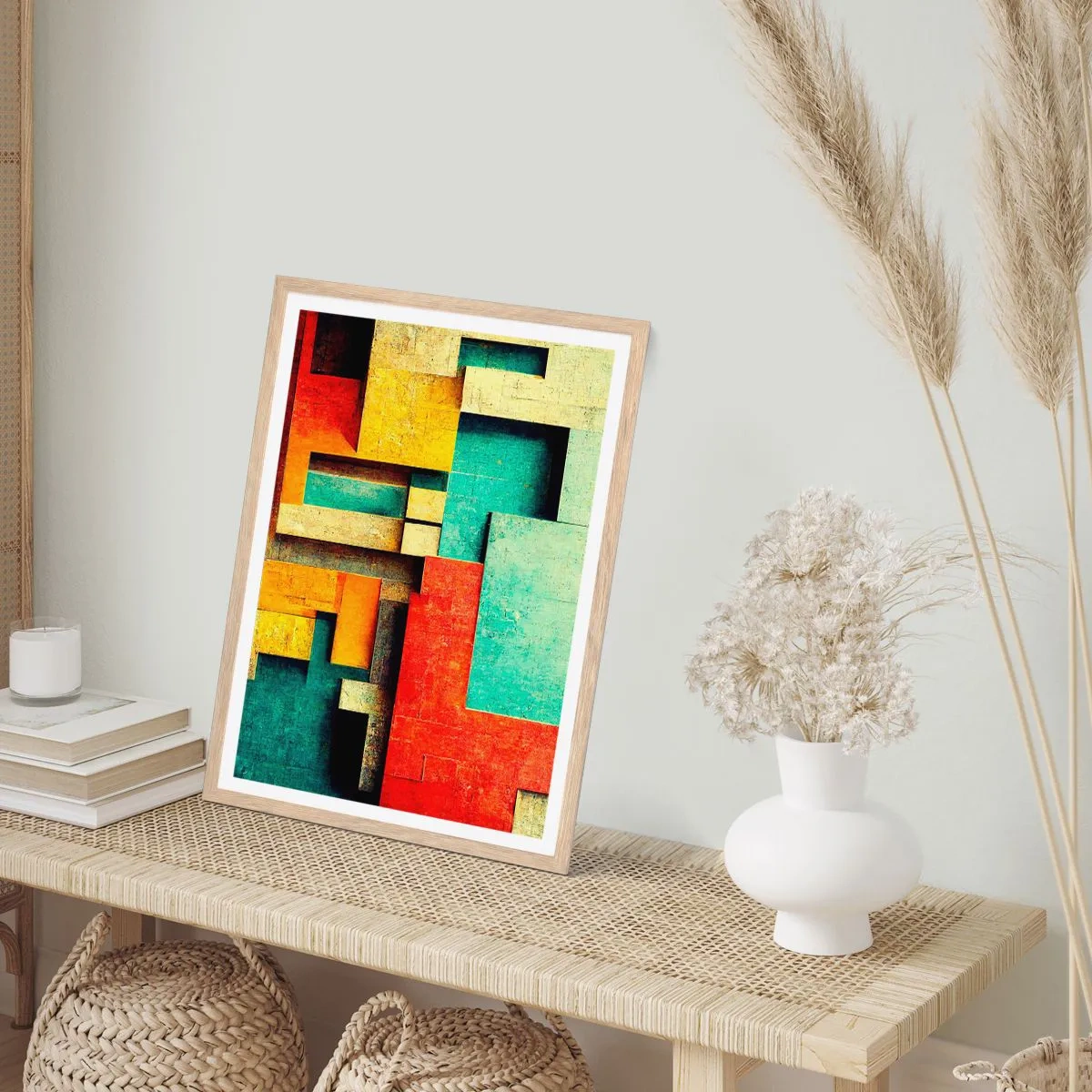 Poster in light oak frame - Festival of Right Angles - 61x91 cm