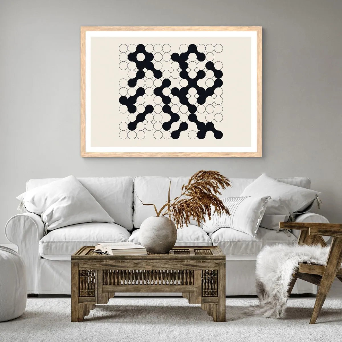 Poster in light oak frame - Chinese Play - Variation - 100x70 cm