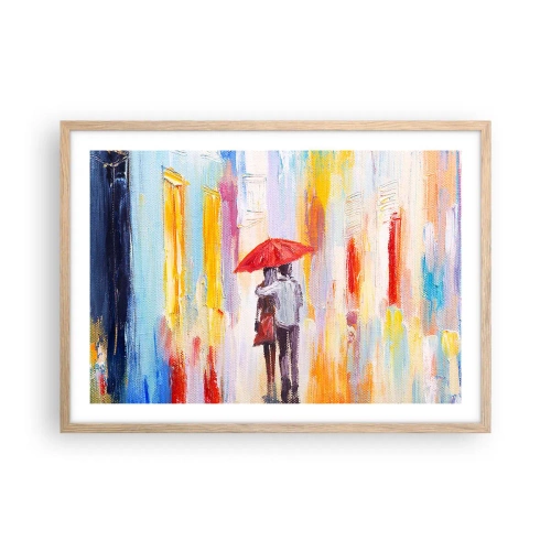Poster in light oak frame - Let It rain - 70x50 cm